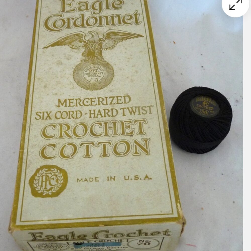 Eagle Cordonnet Crochet Cotton advertising box thread spools NY flyers vintage